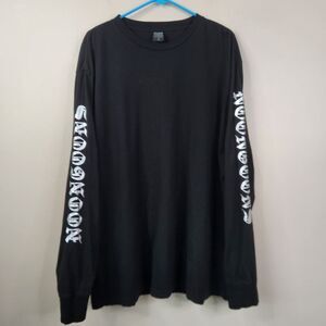Noon Goons Mens Black Long Sleeve Spell Out Crew Neck Tee XL